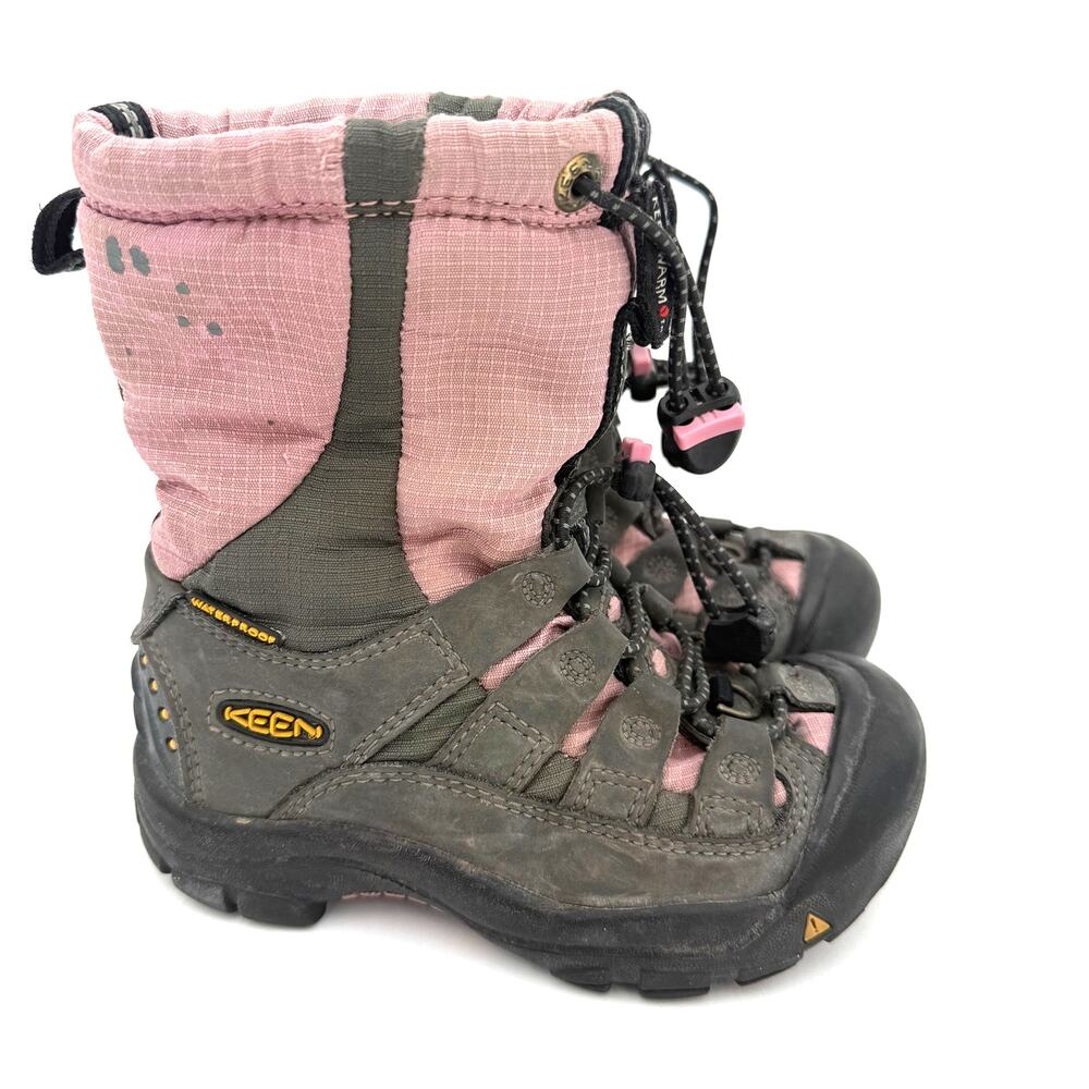 KEEN Kids Leather Winterport Neo DT Snow Boots Size 11